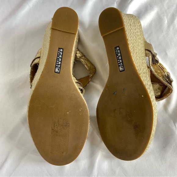 Sperry Top Sider Maris Jute Gold Python Slip-On Wedge Sandal - Picture 7 of 11